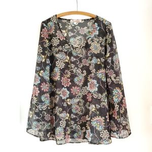 Women's  Penelope XL black floral blouse 👚